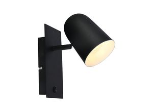 4004353369551 - Lampe Ayr Wandspot Schalter schwarz matt 1x D45 E14 18W geeignet für Tropfenlampen (nicht enthalten) Mit Kippschalter - schwarz - Brilliant