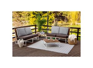 0889292546614 - Surya - Teppich Outdoor Indoor Terrasse Balkon Modernes Skandi Design Grau und Elfenbein 120 x 170 cm