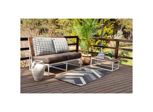 0889292546447 - Surya - Teppich Outdoor Indoor Terrasse Balkon Modernes Skandi Design Grau und Elfenbein 80 x 150 cm