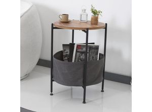 4059438684388 - [encasa] - Beistelltisch Suonenjoki 59x47cm Schwarz   Walnussoptik Walnuss