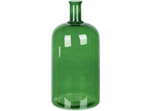 4251682286602 - Beliani - Blumenvase Grün 45 cm aus Glas mit glänzender Oberfläche Wohnartikel Wohnung Zubehör Dekogefäß Rund Modern Glamourös - Grün