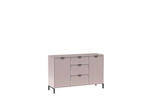 5905351241810 - Furnix - Sideboard linki LS2 Wohnzimmerkommode Modern 3 Schubladen 2 Türen Kaschmir