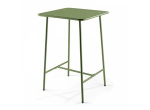 3663095034045 - Oviala - Quadratischer Bartisch aus Stahl in 70 x 70 x 105 cm Grüner Kaktus - Palavas