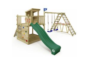 4255689908314 - Wickey - Spielturm Klettergerüst Smart Nest mit Schaukel & Rutsche Stelzenhaus mit Sandkasten Kletterleiter & Spiel-Zubehör - grün