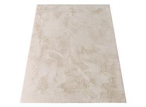 Image of Teppich Wohnzimmer Kunstfell Shaggy Hochflor Waschbar In Waschmaschine Soft Uni Creme 80x150 cm - Paco Home