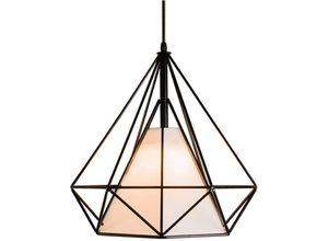 6091162317185 - Axhup - Pendelleuchte Vintage Hängelampe im Retro Look Diamant Form Kronleuchter mit Käfig für Wohnzimmer Schlafzimmer Esszimmer Küche Schwarz 1PCS