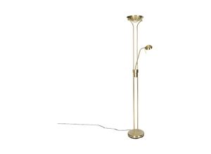 8718881118159 - Qazqa - Moderne Stehleuchte Messing mit Leselampe inkl led dim to warm - Diva - Gold Messing