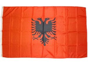 4260307164331 - XXL Flagge Albanien 250 x 150 cm Fahne mit 3 Ösen 100g m² Stoffgewicht