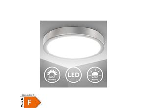 4057722009770 - Bklicht - led Deckenleuchte rund Deckenlampe Flur Küchenlampe 18W Wohnzimmer 28cm Silber 4057722009770 - Bklicht - led Deckenleuchte rund Deckenlampe Flur Küchenlampe 18W Wohnzimmer 28cm Silber