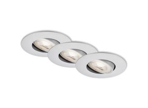 4002707369165 - - led Einbauleuchte leuchten kulana 5 w 460 lm IP23 chrom-matt Kunststoff 3er Set ø 9 cm