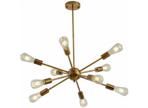 Image of Sputnik Lampe Kronleuchter Vintage Pendelleuchte Leuchte Satelliten Hängelampe 10-Light E27 Lampe Sockel Messing Metall Für Wohnzimmer