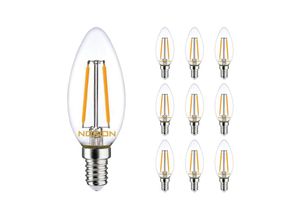 8719157037181 - Mehrfachpackung 10x Noxion Lucent LED E14 Kerze Fadenlampe Klar 25W 250lm - 827 Extra Warmweiß Dimmbar - Ersatz für - 2700K - Extra Warmweiß