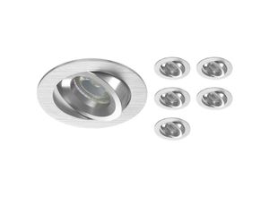 8719157035248 - Markenlos - Mehrfachpackung 6x Noxion Einbau Spot Drome MR16 schwenkbar Aluminium Ausschnitt 69mm - GU10 Sockel