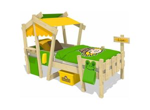 4250533937267 - Wickey Kinderbett Hausbett CrAzY Candy - Plane Holzbett 90 x 200 cm - gelb apfelgrün