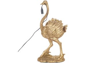 8433933287088 - Signes Grimalt - Möbel Desktop -Lampe Straußlampenlampen Goldene Lampen 22x35x68cm 28708 - Dorado