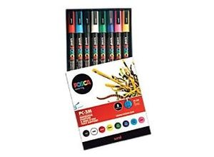 4902778154519 - POSCA POSCA PC-3M Farbmarker Farbig sortiert Fein Rundspitze 09 - 13 mm 8 Stück