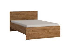 4066075112433 - Lomadox - Bett Jugendbett 120cm in Eiche Nb FORTALEZA-129 b h t ca 1266 85 2062 cm - braun