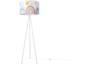 Image of Lampe Kinderzimmer Kinderlampe Babyzimmer Stehlampe E27 Regenbogen Sonne Wolken Mehrfarbig (Ø45.5cm), Stehleuchte - Weiß - Paco Home