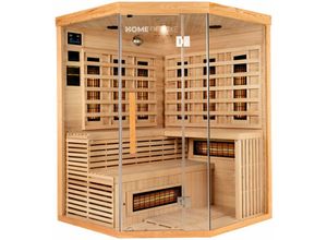 4058166017956 - Infrarotkabine sahara xxl – 150 x 150 x 200 cm - für 2-3 Personen 8 Vollspektrumstrahler Holz Hemlocktanne i Infrarotsauna Sauna Wärmekabine