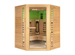 4058166099358 - Infrarotkabine – redsun xxl Deluxe -150 x 150 x 190 cm - für 4 Personen 7 Vollspektrumstrahler – Holz Hemlocktanne i Infrarotsauna Sauna