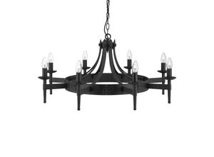 5053423018553 - Cartwheel - 8 Light Chandelier Black Finish E14 - Searchlight