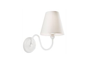 5907687422338 - Lamkur Lighting - Lamkur Bouli Wandleuchte mit Schirm mit Stoffschirm weiß 1x E27