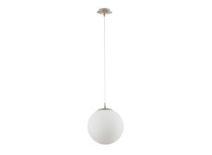 9002759852627 - Eglo Rondo - 1 Light Modern Medium Globe Deckenleuchte Pendelleuchte Weiß Satin Nickel E27