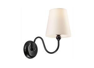 5907687422321 - Lamkur Lighting - Lamkur Bouli Wandleuchte mit Schirm mit Stoffschirm schwarz 1x E27