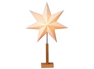 7391482232014 - Star Trading Deutschland Gmbh - Star 232-01 Karo Stern auf Holzständer Papier beige Eiche 70 x 43 cm