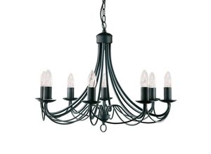 5013874221056 - Maypole - 8 Light Chandelier Black Finish E14 - Searchlight