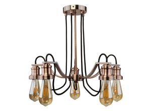 5053423077017 - Oliva - 5 Light Chandelier Black Chrom-Finish E27 - Searchlight