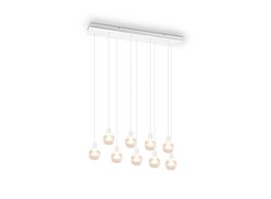 4017807538489 - Pendelleuchte MELA Industrial 9 flammig Weiß mit Milchglas Breite 102cm