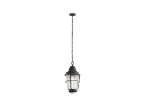 5024005666912 - Elstead Lighting QN-CHANCE-HARBOR8 QUINTIESSE Hängeleuchte Chance Harbor E27 1x40W IP44 Zink vorbewittert geripptes Glas klar H552-2118cm Ø221cm