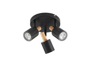 Image of Lindby Junes LED-Deckenspot, dreiflammig, schwarz