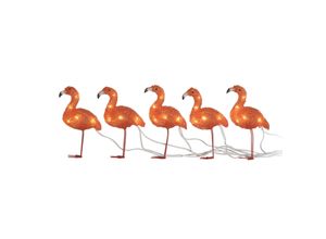 7318302678036 - Weihnachtsfigur KONSTSMIDE Dekofiguren Gr B 125 cm orange Weihnachtsengel Weihnachtsfiguren LED Acryl Flamingos 5er-Set 40 bernsteinfarbene Dioden