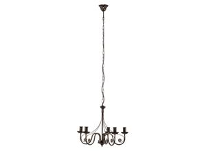 5907687422468 - Lamkur Lighting - Lamkur Donato Kronleuchter mit Stoffschirmen Schwarz 5x E27