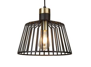 5053423098241 - Retro Decken Hänge Leuchte Wohn Zimmer Käfig Design Pendel Lampe schwarz gold 9411BK