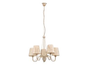 5902349216645 - Helam Lighting - Helam malbo Mehrarmige Kronleuchter mit Schirmen Weiß Gold 65cm