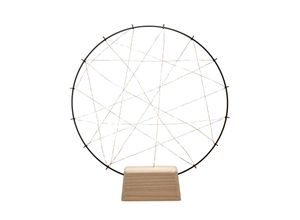 7318307837872 - F (A bis G) LED Dekolicht KONSTSMIDE Weihnachtsdeko Lampen Gr 100 flammig Höhe 395 cm 1 St schwarz Dekofiguren LED Metallsilhouette kleiner Ring mit Holz-Fuß