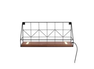 4043689987527 - LeuchtenDirekt LED Wandleuchte BOARD mit Ablageboden aus Echtholz 3000 K Schnurschalter