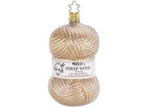 4061752134104 - Weihnachtskugel Wollknäuel beige 11 cm