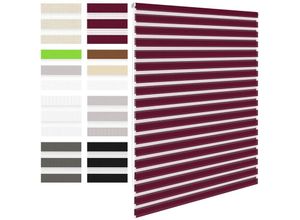 4064649041592 - Ecd Germany - Doppelrollo Klemmfix ohne Bohren 70x230 cm Bordeaux lichtdurchlässig und verdunkelnd Fensterrollo Seitenzugrollo Sonnenschutzrollo