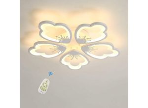Image of Led Moderne Deckenleuchte Dimmbar, Deckenleuchte mit Fernbedienung 75W, 3000K-6500K Weiß Acryl Kreative Blume Moderne Deckenleuchte für Wohnzimmer,