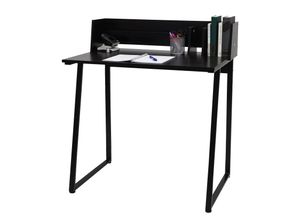 Image of Schreibtisch MCW-K69, Laptoptisch Bürotisch, 82x51cm 3D-Struktur, Metall MDF ~ schwarz
