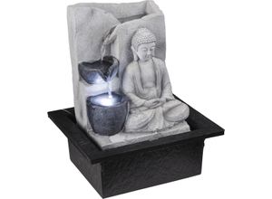 9007371346653 - - led Tisch Spring Brunnen Buddha Design Wasser Spiel Wohn Zimmer Dekoration grau 93019