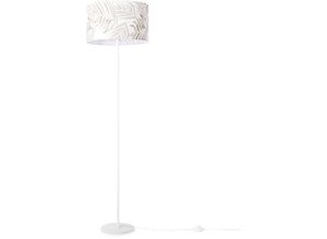 4061981180620 - Stehlampe Lampe Leselampe Kinderzimmer Deko Wohnzimmer Büro Lampenschirm Palme Grün (Ø38cm) Stehleuchte - Weiß - Paco Home