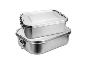 9114681001780 - Hengda - Lunchbox Lunchbox Edelstahl auslaufsicher Herausnehmbaren Trennwand Lunch-Boxen Leicht zu ReinigenRobusten und kunststofffreien bento