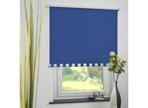 4016318390210 - Seitenzugrollo Kettenzugrollo Volantrollo Rollo Eckig Verdunklung 192 x 180 cm blau für Fenster