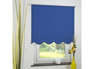 4016318389740 - Seitenzugrollo Kettenzugrollo Volantrollo Rollo Klassik Verdunklung 102 x 180 cm blau für Fenster