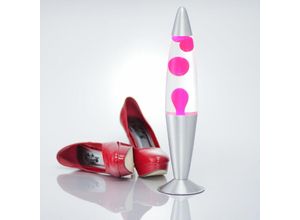 3320664004358 - Licht-erlebnisse - Lavalampe jenny Flüssigkeit transparent Wachs Pink 42cm - Pink Klar Silber